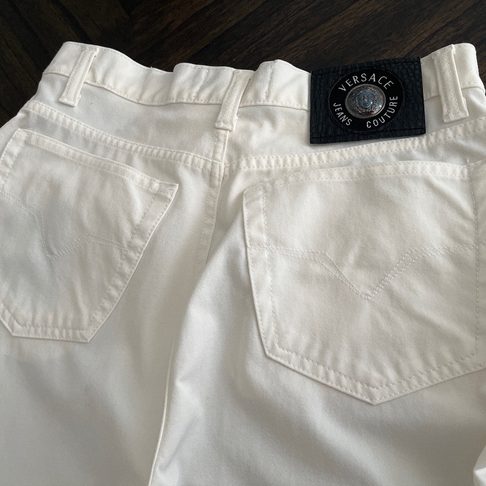 Versace white jeans couture, made in Italy vintage 90,style